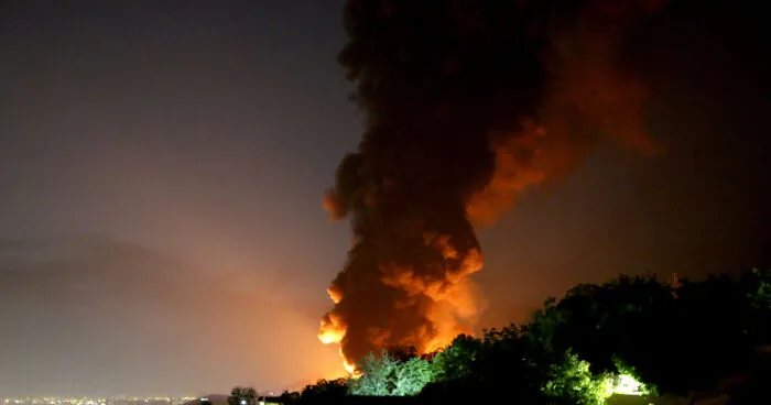 Bizarre Moments As Crowds Celebrate Calmly On Rooftops While Blazing Rockets Tear Toward Israel