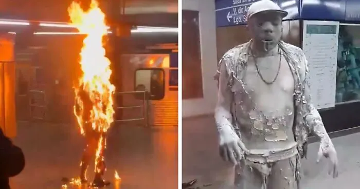 Terrified Commuters Flee In Panic As Man Ignites Himself At Crowded Subway Station