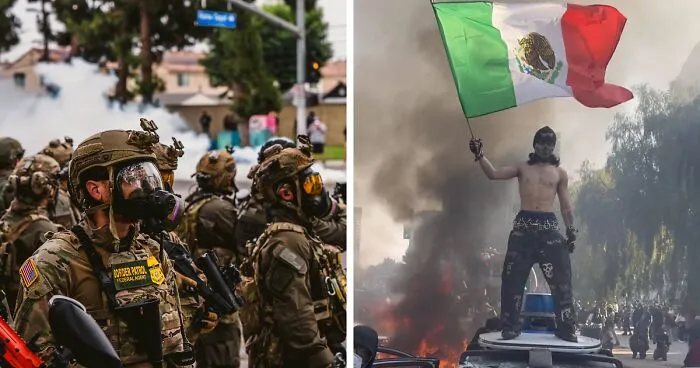 Heavily Armed Cops Hit TV News Reporter With Rubber Bullet During LA Riots As Trump Deploys National Guard