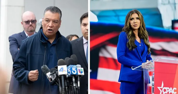 Chaos In LA As Senator Is Slammed To Ground And Cuffed At Kristi Noem’s Press Conference