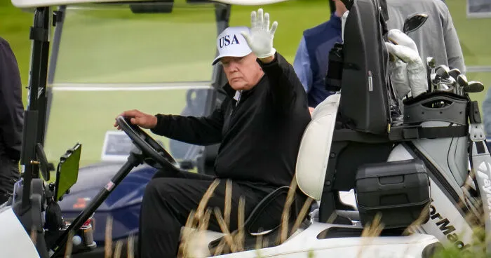 ‘Commander in Cheat’: Viral Golf Video Allegedly Shows Trump Cheating At Turnberry