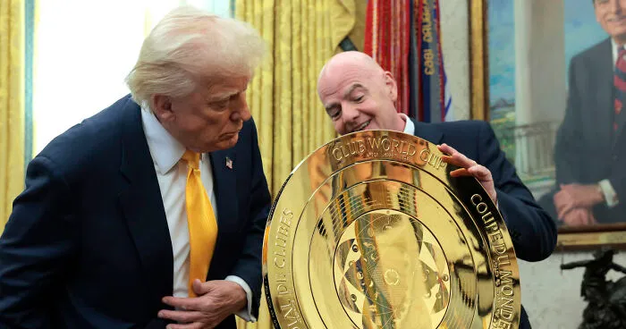 Trump Held On To Gold Club World Cup Trophy For Himself, So FIFA Gave The Winning Team A Replica