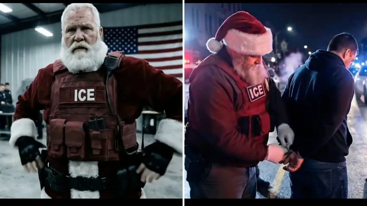 ICE Turns Santa Claus Into An Immigration Agent, Warns Migrants To Avoid His “Naughty List”
