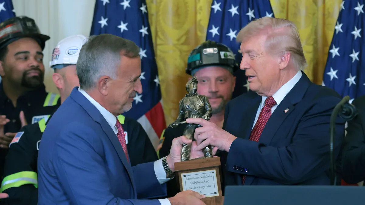 Trump Receives “Champion Of Beautiful Clean Coal” Trophy As He Declares End To "War" On Industry